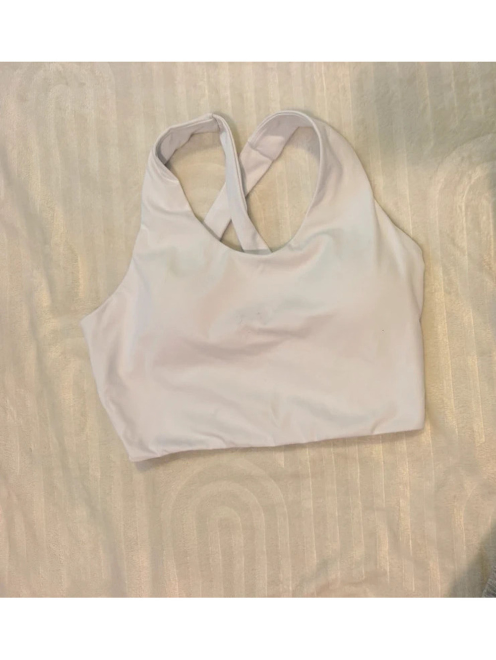 Top deportivo blanco tirantes cruzados talla M